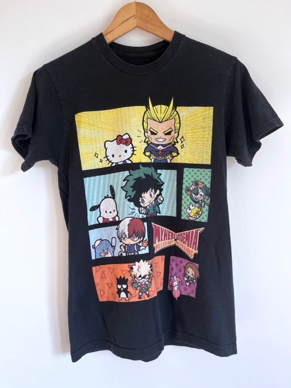Atsuko My Hero Academia Hello Kitty Graphic Tee Black S Streetwear